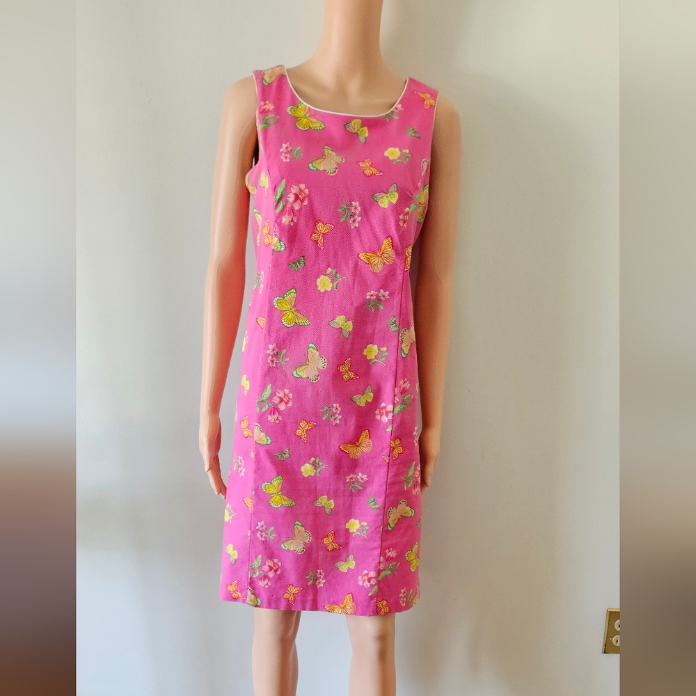Pappagallo Pink Butterfly Mini Dress